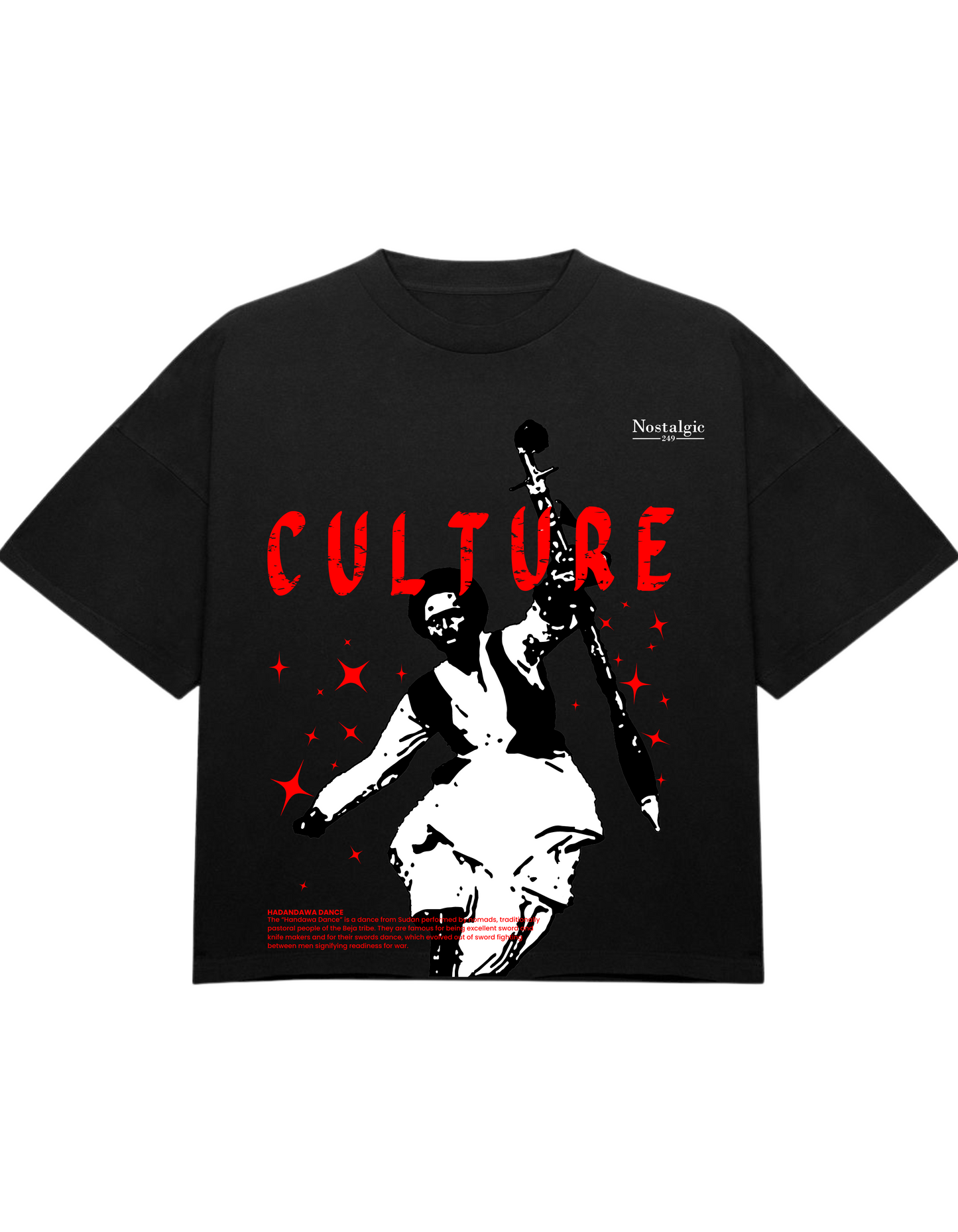 Culture Red Graphic Tee - Black