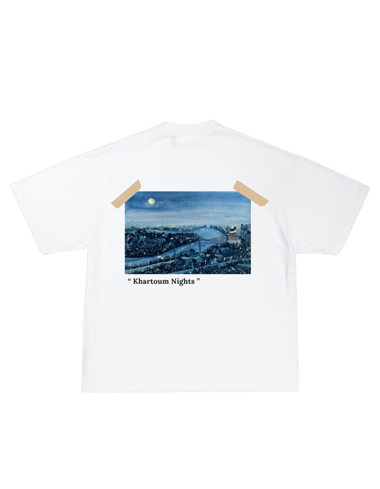 "Khartoum Nights" Oversized Tee - Off-White