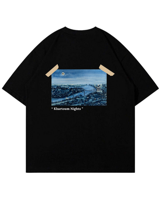 "Khartoum Nights" Oversized Tee - Black