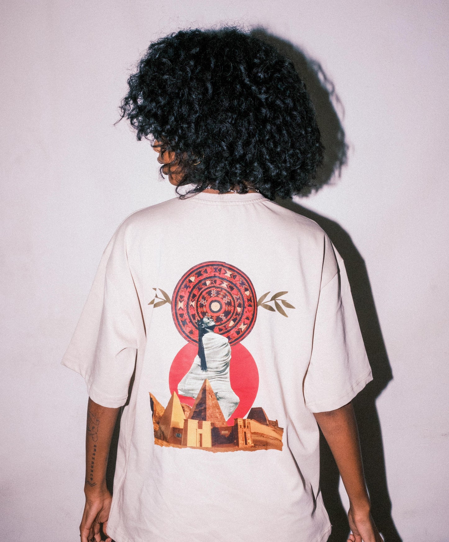 "Kandaka Dance" Oversized Tee - Beige