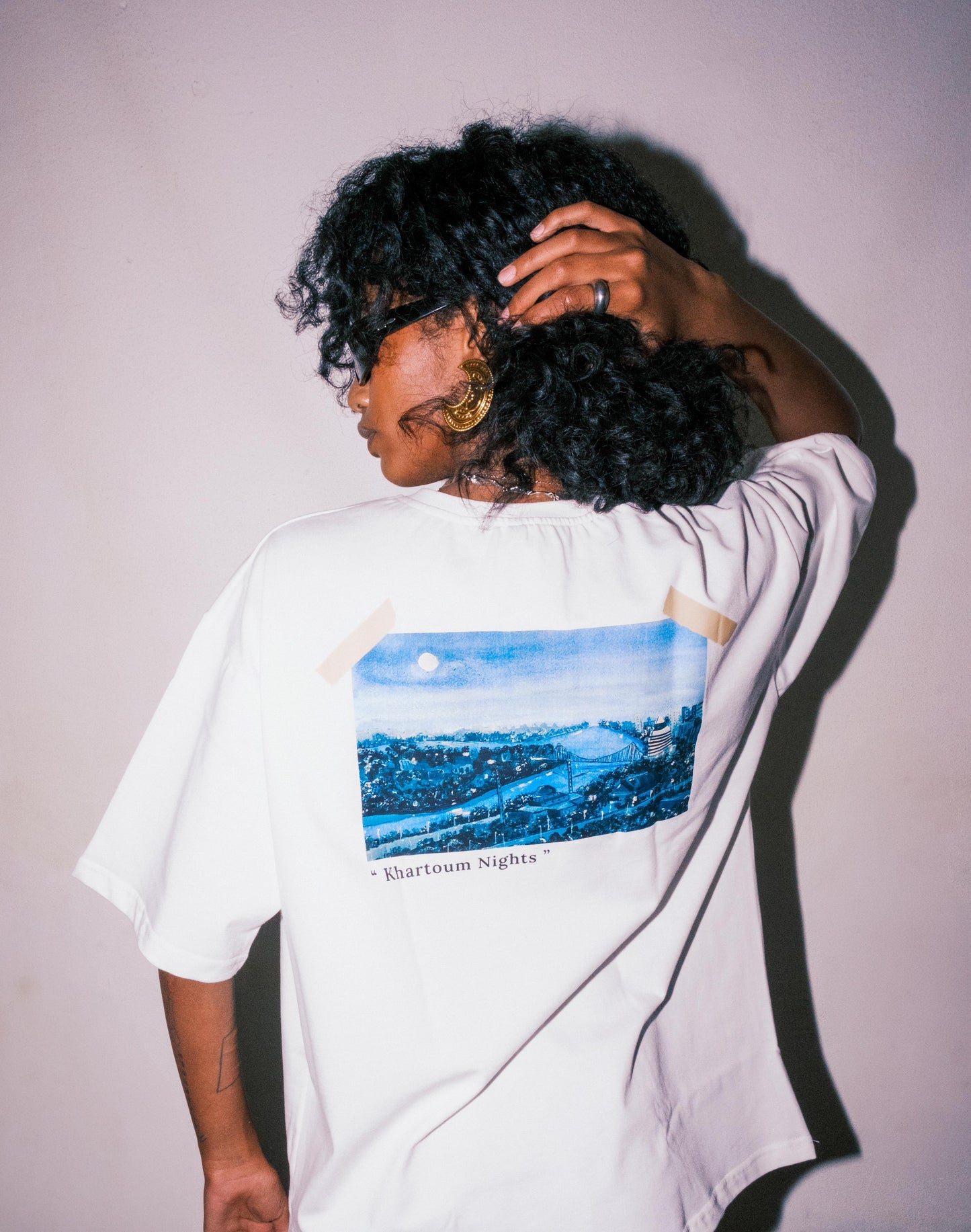 "Khartoum Nights" Oversized Tee - Off-White